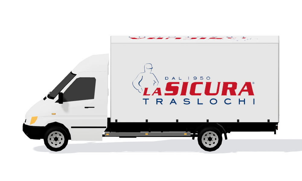 Il truck La Sicura con il logo sulle fiancate.